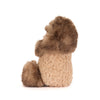 Peluche Amuseables Peanut Yeti Jellycat en forme de cacahuète avec costume de yéti marron, douce et moelleuse