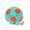 Peluche ballon de football Jellycat bleu et orange pour enfant