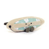 Peluche surf Jellycat Amuseables surfboard beige et turquoise avec sourire