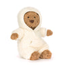 Peluche ours Jellycat Bartholomew en combinaison blanche – doudou bébé doux peluche ours