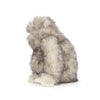 Peluche monstre poilu gris et blanc avec visage mignon et doux