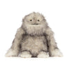 Peluche monstre poilu gris et blanc avec visage mignon et doux