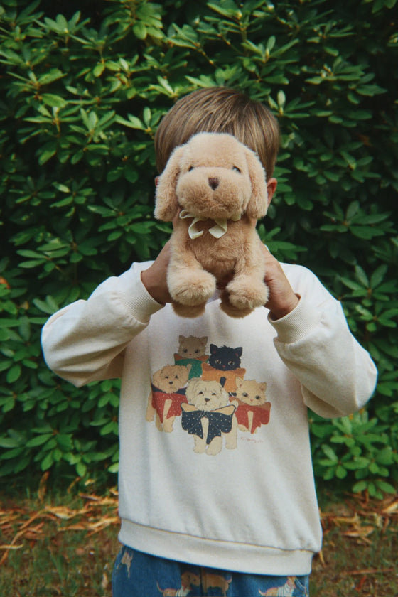 Peluche chien marcheur marron avec niche – Konges Sløjd