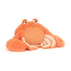 Peluche crabe corail Jellycat avec grandes pinces toutes douces