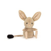 Peluche Jerboa Jellycat beige avec longues oreilles et queue douce – doudou bébé original