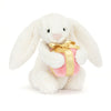 Peluche lapin crème avec cadeau rose Jellycat Small