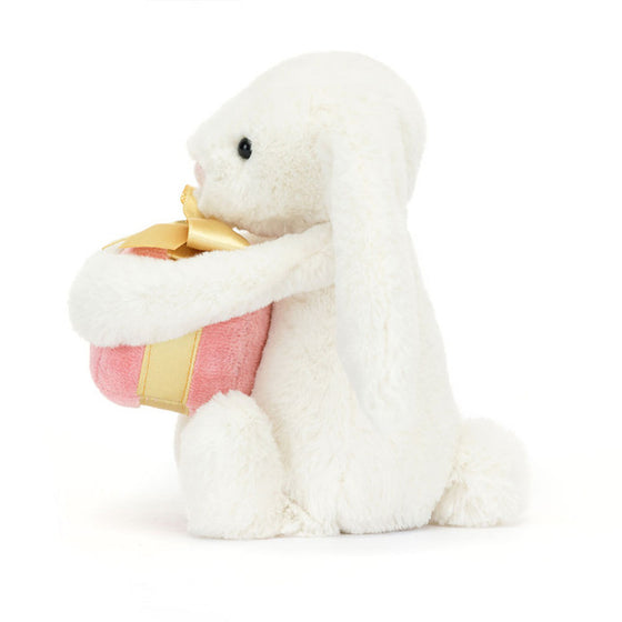 Peluche lapin crème avec cadeau rose Jellycat Small