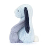 Peluche lapin Jellycat bleu et gris avec longues oreilles toutes douces
