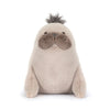 Peluche lion des mers Jellycat beige avec moustaches et petite crinière grise