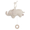Peluche musicale éléphant beige Jollein avec anneau en bois – jouet d’éveil et déco chambre bébé