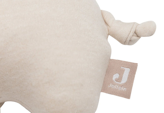 Peluche musicale éléphant beige Jollein avec anneau en bois – jouet d’éveil et déco chambre bébé
