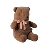 Peluche ours Medium Maileg marron clair avec ruban rose autour du cou, douce et adaptée dès la naissance