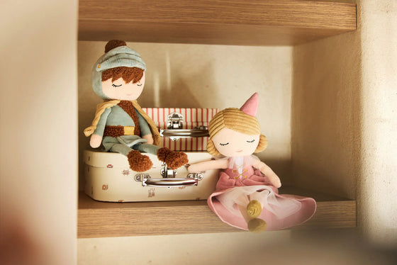 Poupée peluche Lady Lynn Jollein – poupée douce en velours rose pour enfant