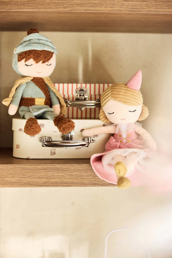 Poupée peluche Lady Lynn Jollein – poupée douce en velours rose pour enfant