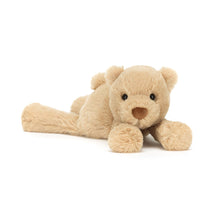  Peluche ourson beige Smudge Bear Tiny Jellycat allongé, ultra-doux