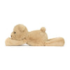 Peluche ourson beige Smudge Bear Tiny Jellycat allongé, ultra-doux