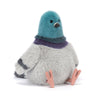 Peluche pigeon Jellycat douce gris et bleu avec pattes roses – doudou bébé original