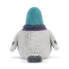 Peluche pigeon Jellycat douce gris et bleu avec pattes roses – doudou bébé original