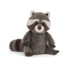 Peluche raton laveur gris doux avec visage réaliste et queue rayée