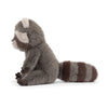 Peluche raton laveur gris doux avec visage réaliste et queue rayée