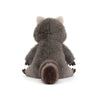 Peluche raton laveur gris doux avec visage réaliste et queue rayée