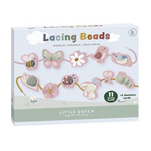  Perles à enfiler sur lacets, collection Flowers et Butterflies, marque Little Dutch.