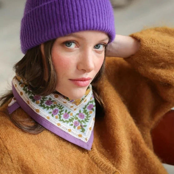foulard fleuri Hope safran pour enfant et adulte Bellemme – foulard bohème famille
