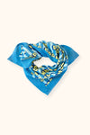 Foulard en coton bleu imprimé pop corn jaune – Apaches Collections