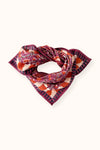 Foulard Apaches Collections Cactus Cherry – Accessoire en coton, grand ou petit modèle, imprimé original rouge et prune.