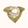 Foulard coton écru et kaki imprimé animaux et carreaux Pongo Apaches Collections.