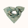 Foulard coton vert imprimé animaux et carreaux style bandana