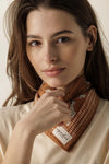 Grand ou petit foulard coton imprimé animaux terracotta Pongo Sierra Apaches Collections