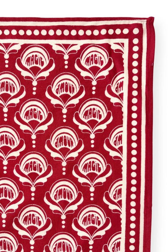 Foulard Apaches Collections Wonderful Fire rouge et écru – accessoire mode famille