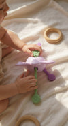 jouet sensoriel bébé silicone violet pastel jouet d’éveil bébé anneau de dentition motricité fine dès 10 mois