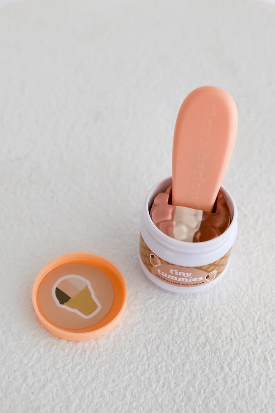 Petit pot magique glace Tiny Harlow avec cuillère – jouet imitation pour poupée