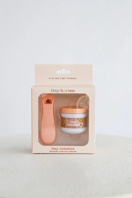 Petit pot magique glace Tiny Harlow avec cuillère – jouet imitation pour poupée