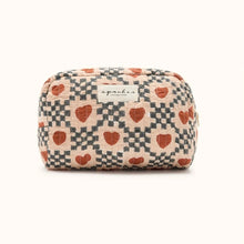  Trousse de toilette Apaches Collections motif coeur Amor Sand en coton matelassé