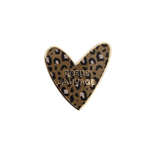  Pin's cœur léopard inscription Cœur Sauvage – accessoire mode enfant et adulte