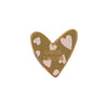 Pin’s cœur tendre beige et doré avec cœurs – accessoire mode enfant et adulte