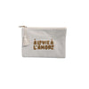 Pochette blanche en coton bio À la vie à l’amour avec broderie Zakuw