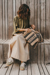 pochette mama love beige rayures trousse maquillage femme maman sac accessoire