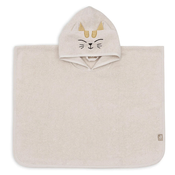 Poncho de bain éponge Charlie le Chat Jollein beige pour bébé et enfant