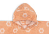 Poncho de bain réversible Jollein Flower en éponge rose pêche avec capuche pour bébé et enfant