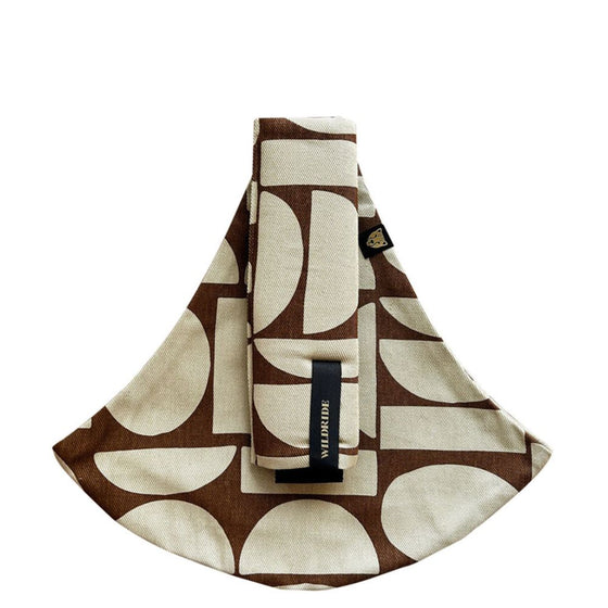 Porte-bébé ergonomique motif boho beige et marron Wildride