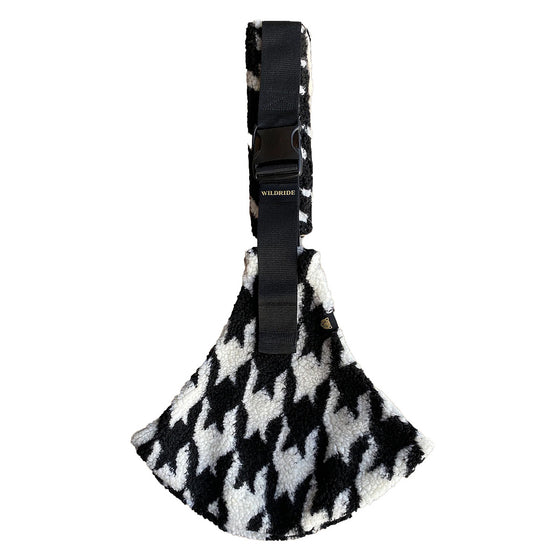 Porte-bébé ergonomique motif pied-de-poule noir et blanc Wildride Teddy