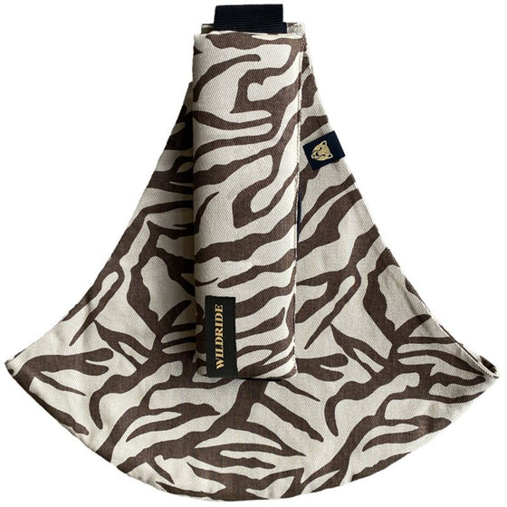 Porte-bébé ergonomique motif zèbre marron Wildride pour portage facile