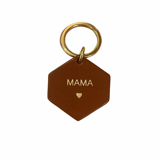 Porte clé camel - Hexagonale - Mama coeur - Fauvette