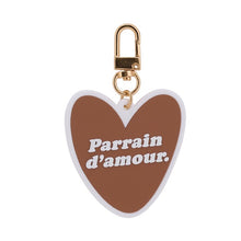  Porte-clés cœur marron inscription “Parrain d’amour” – cadeau original pour parrain