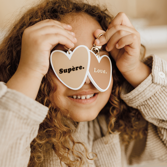 Porte-clés cœur marron inscription “Parrain d’amour” – cadeau original pour parrain