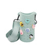 porte-gourde silicone vert enfant asobu bandoulière personnalisable charms